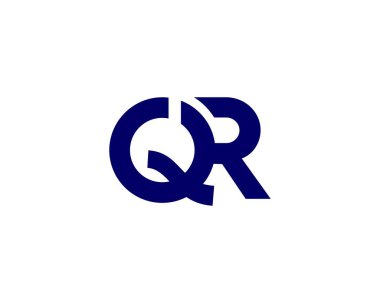 QR RQ harf logo tasarım vektör şablonu
