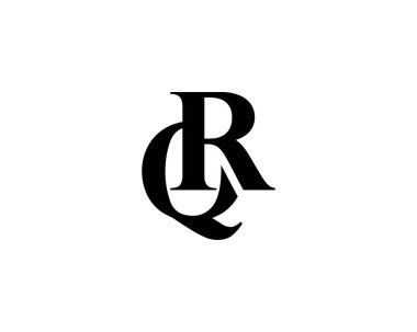 QR RQ harf logo tasarım vektör şablonu