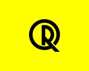 QR RQ harf logo tasarım vektör şablonu