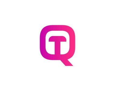 QT TQ harf logo tasarım vektör şablonu