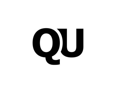 QU UQ Harf logo tasarım vektör şablonu