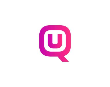 QU UQ Harf logo tasarım vektör şablonu