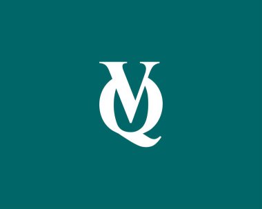 QV VQ harf logo tasarım vektör şablonu