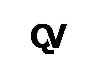 QV VQ harf logo tasarım vektör şablonu