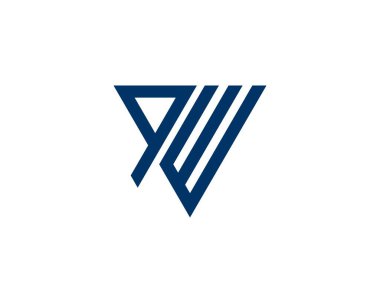 QW WQ harf logo tasarım vektör şablonu