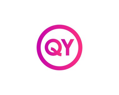QY YQ harf logo tasarım vektör şablonu