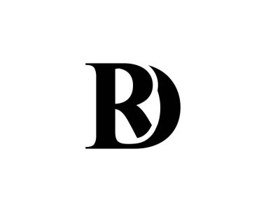 RD DR Letter logo tasarım vektör şablonu
