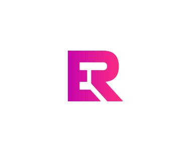RE ER harfi logo tasarım vektör şablonu