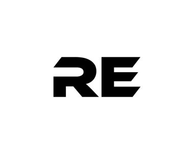 RE ER harfi logo tasarım vektör şablonu