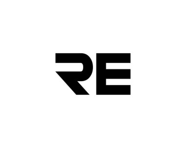 RE ER harfi logo tasarım vektör şablonu
