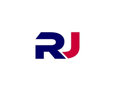 RJ JR harf logo tasarım vektör şablonu