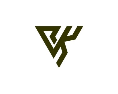 RK KR harf logo tasarım vektör şablonu