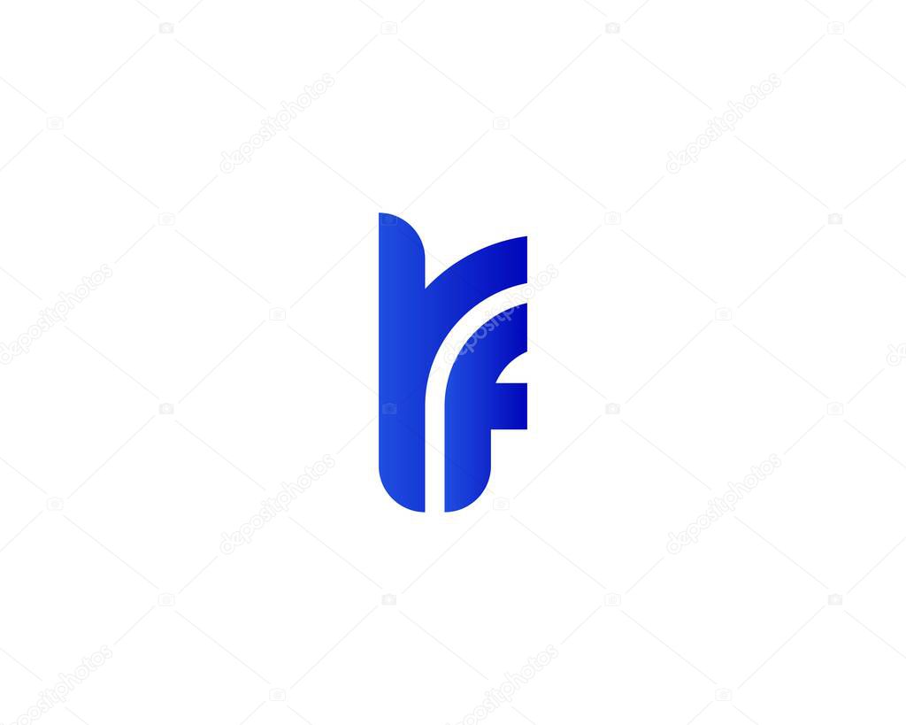 RF FR letter logo design vector template