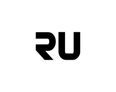RU UR harfli logo tasarım vektör şablonu