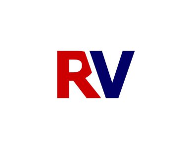 RV VR harf logo tasarım vektör şablonu