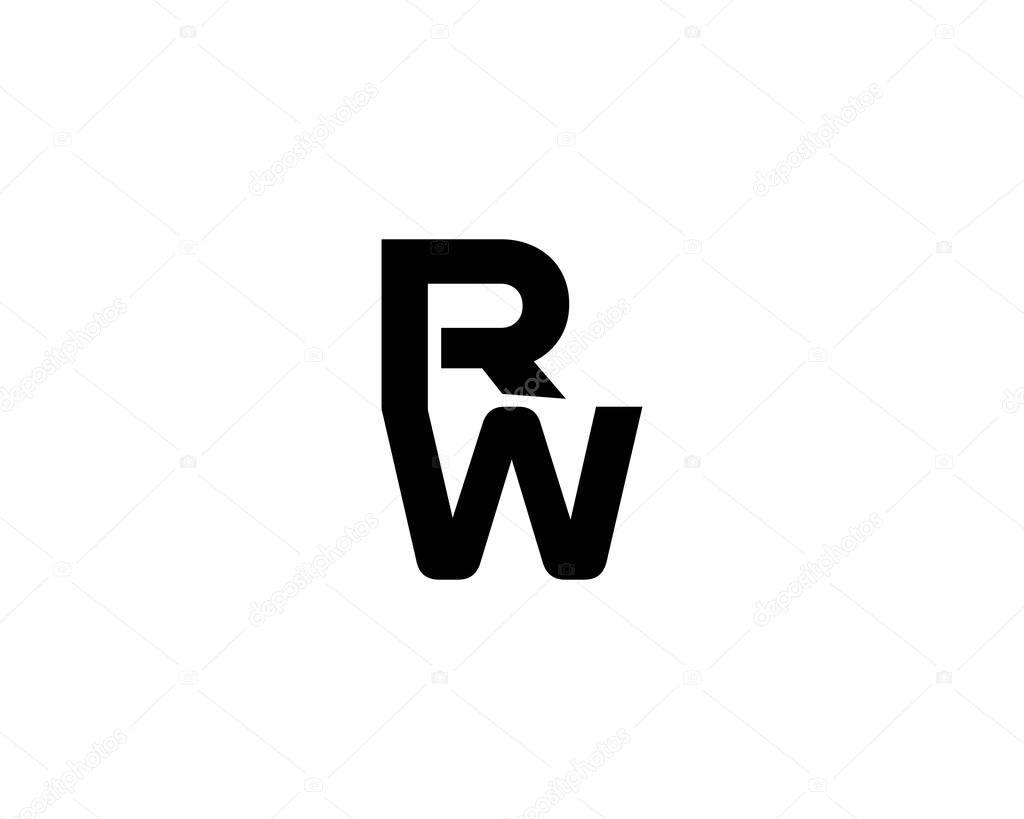 RW WR letter logo design vector template