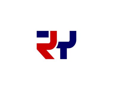 RY YR harf logo tasarım vektör şablonu