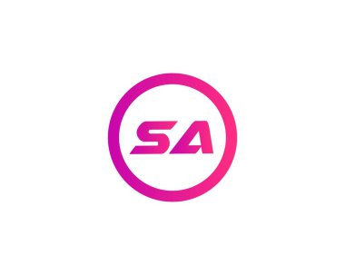 SA AS harfi logo tasarım vektör şablonu