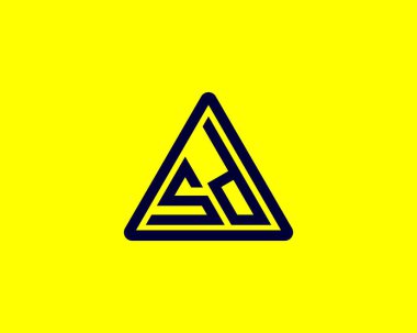 SD DS mektup logo tasarım vektör şablonu