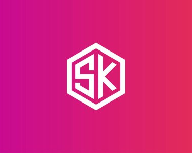 SK KS harf logo tasarım vektör şablonu