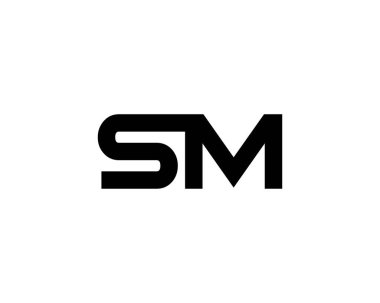 SM MS harfli logo tasarım vektör şablonu