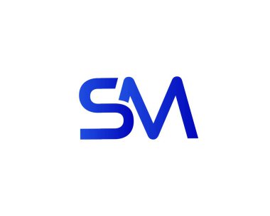 SM MS harfli logo tasarım vektör şablonu