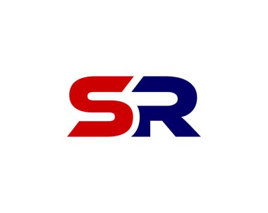 SR RS harf logo tasarım vektör şablonu