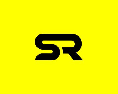 SR RS harf logo tasarım vektör şablonu