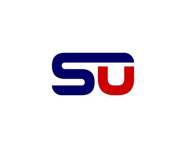 SU SU harf logo tasarım vektör şablonu