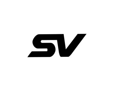 SV VS harf logo tasarım vektör şablonu
