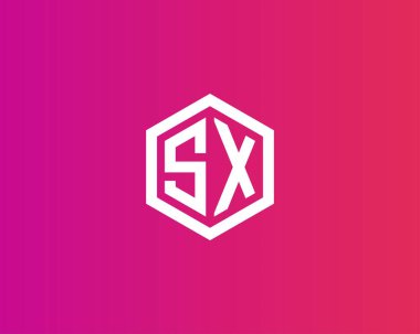 SX XS harf logo tasarım vektör şablonu