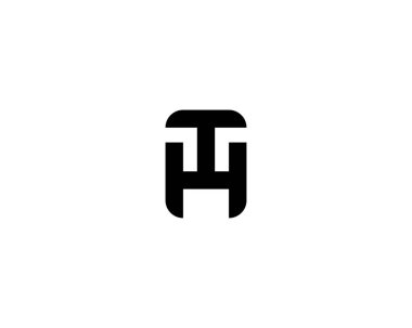 TH HT harf logo tasarım vektör şablonu