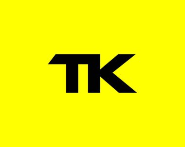 TK KT harf logo tasarım vektör şablonu