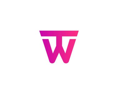 TW WT Letter logo tasarım vektör şablonu