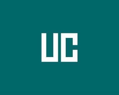 UC CU harf logo tasarım vektör şablonu