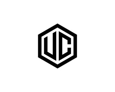 UC CU harf logo tasarım vektör şablonu