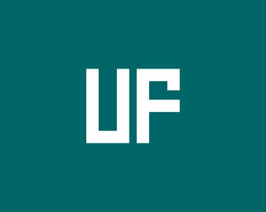 UF FU harf logo tasarım vektör şablonu