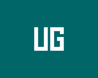 UG GU harf logo tasarım vektör şablonu
