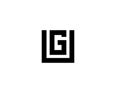 UG GU harf logo tasarım vektör şablonu