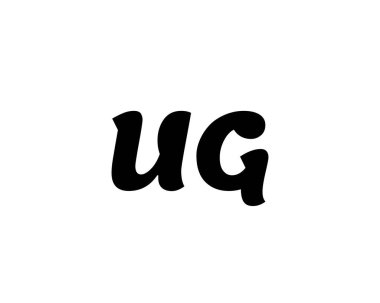 UG GU harf logo tasarım vektör şablonu