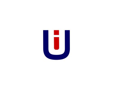 UI IU harf logo tasarım vektör şablonu