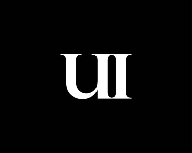 UI IU harf logo tasarım vektör şablonu