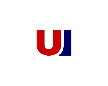 UI IU harf logo tasarım vektör şablonu