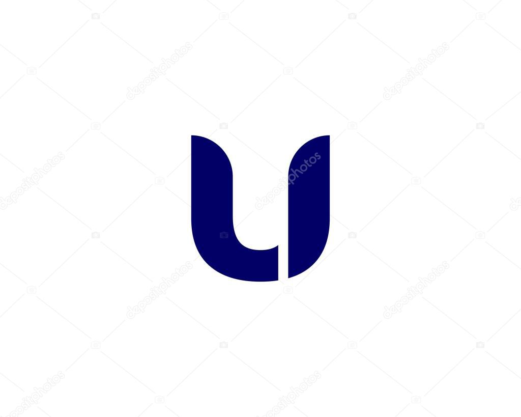 UI IU letter logo design vector template