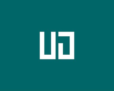 UJ JU harf logo tasarım vektör şablonu