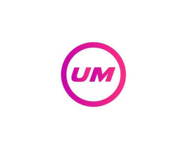 UM MU harf logo tasarım vektör şablonu