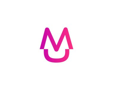 UM MU harf logo tasarım vektör şablonu