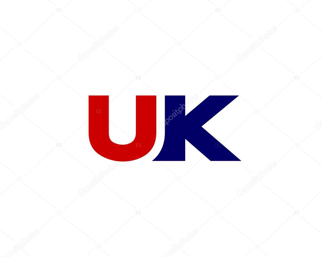 UK KU letter logo deign vector template