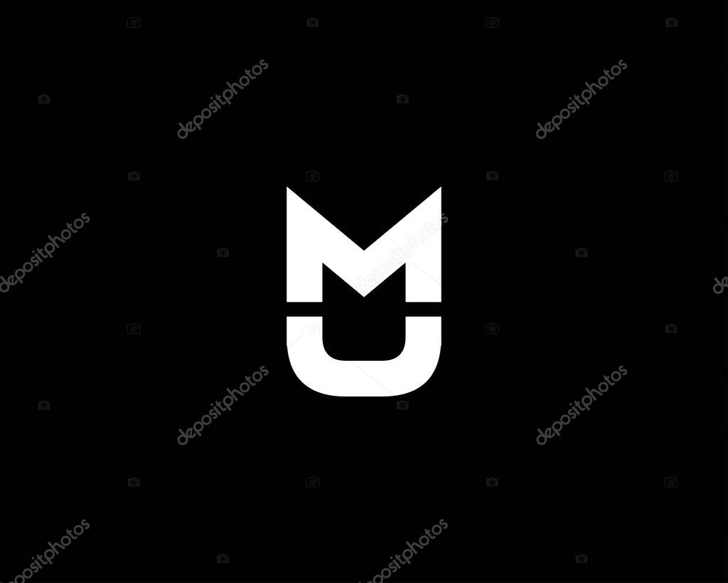 UM MU letter logo design vector template