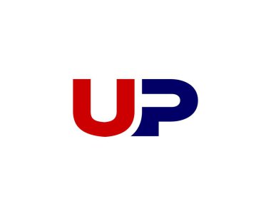 UP PU harf logo tasarım vektör şablonu